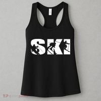 Ski Long Sleeve Tshirt For Skiing Lovers Silhouette Skiers Women's Tank Top thumb 3
