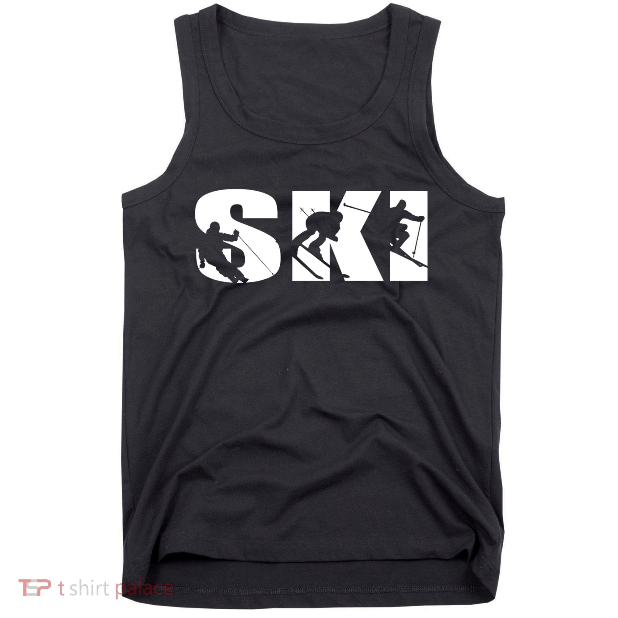 Ski Long Sleeve Tshirt For Skiing Lovers Silhouette Skiers Tank Top