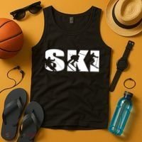 Ski Long Sleeve Tshirt For Skiing Lovers Silhouette Skiers Tank Top thumb 4