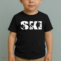 Ski Long Sleeve Tshirt For Skiing Lovers Silhouette Skiers Toddler T-Shirt thumb 2
