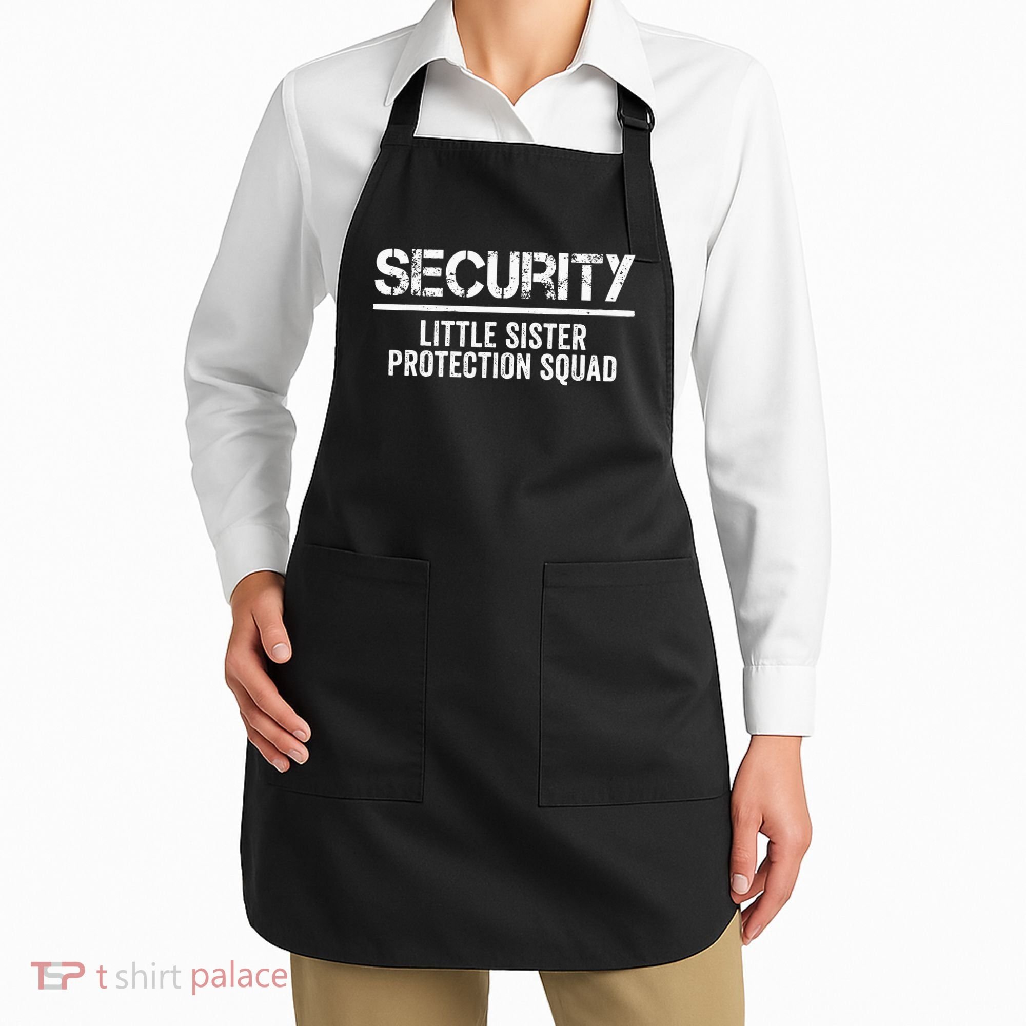Security Little Sister Protection Squad Big Brother Birthday Apron