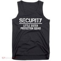 Security Little Sister Protection Squad Big Brother Birthday Tank Top thumb 0