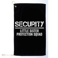 Security Little Sister Protection Squad Big Brother Birthday Golf Towel thumb 0