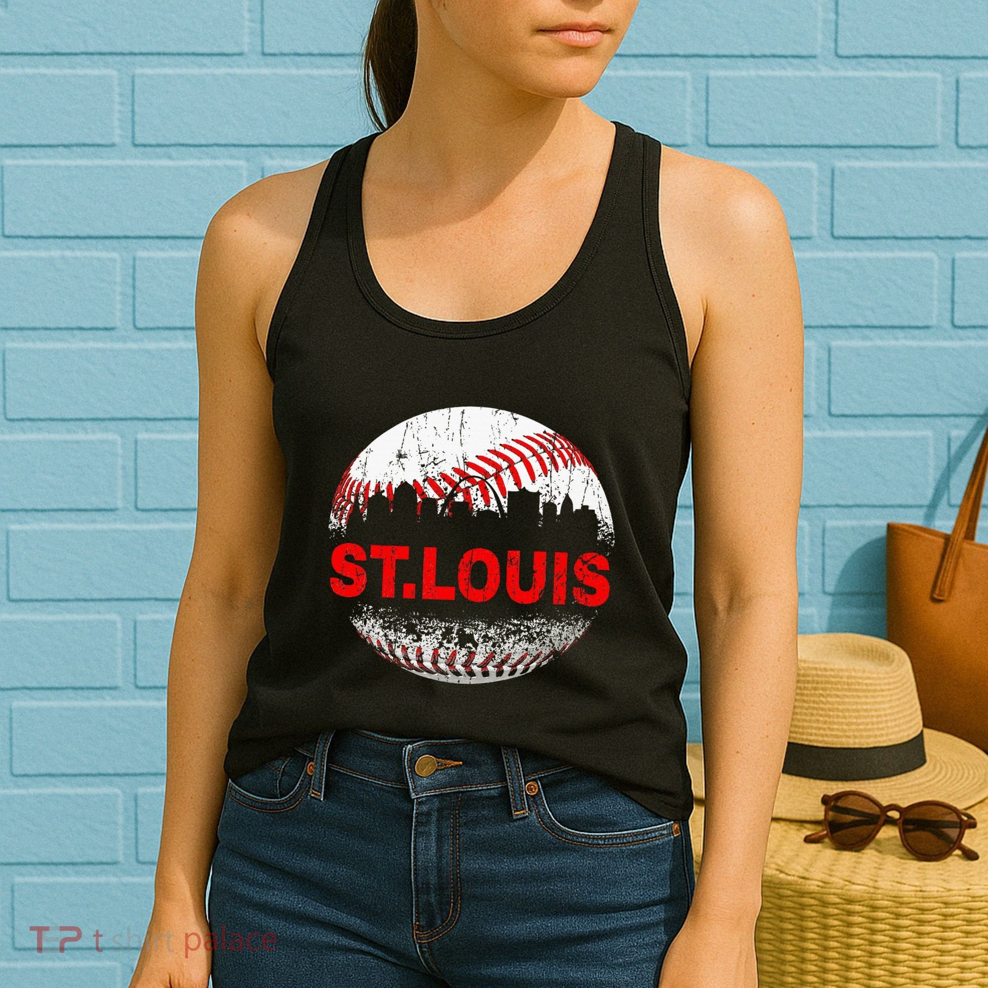 St. Louis Souvenir Baseball City Downtown I Love St. Louis Women's Tank Top