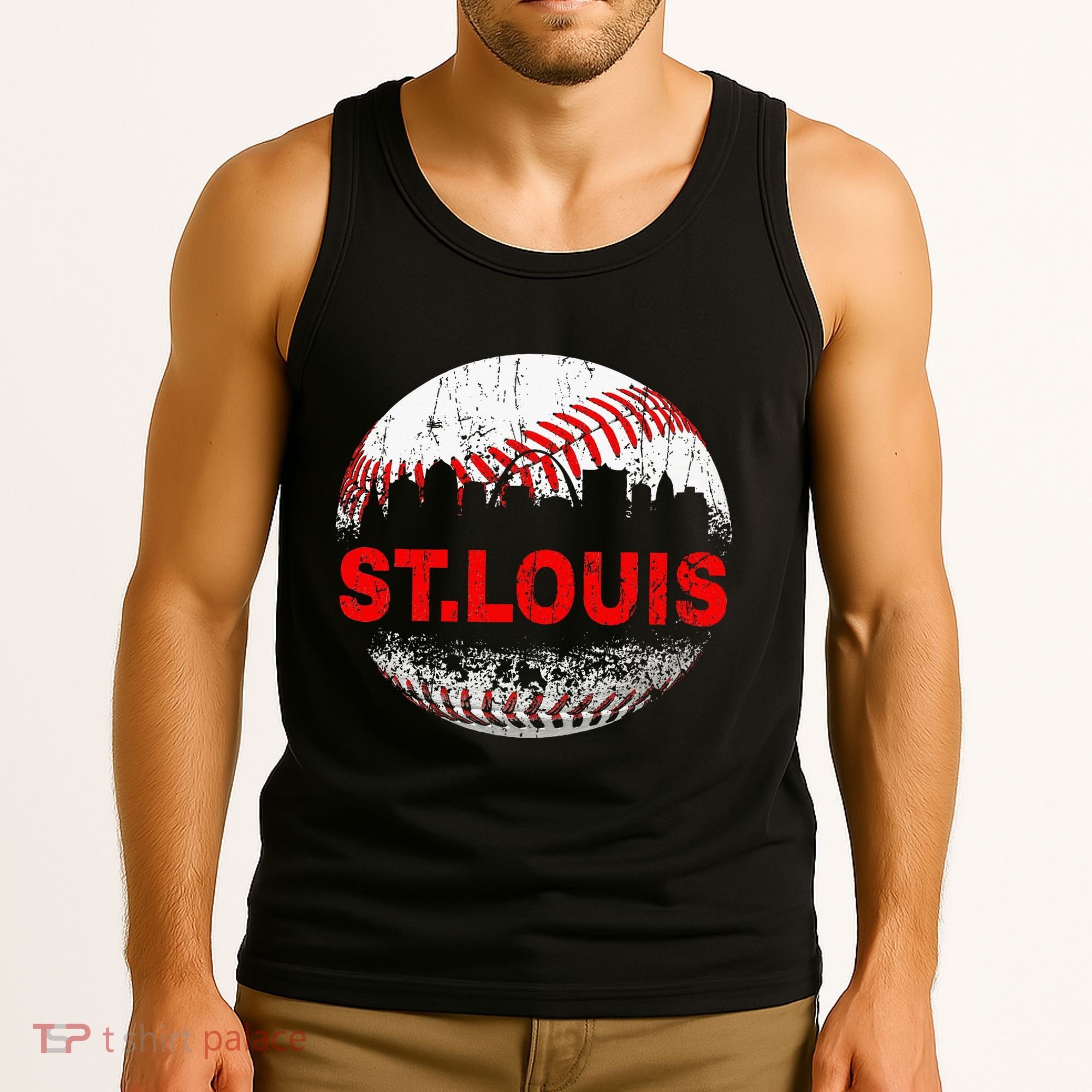 St. Louis Souvenir Baseball City Downtown I Love St. Louis Tank Top