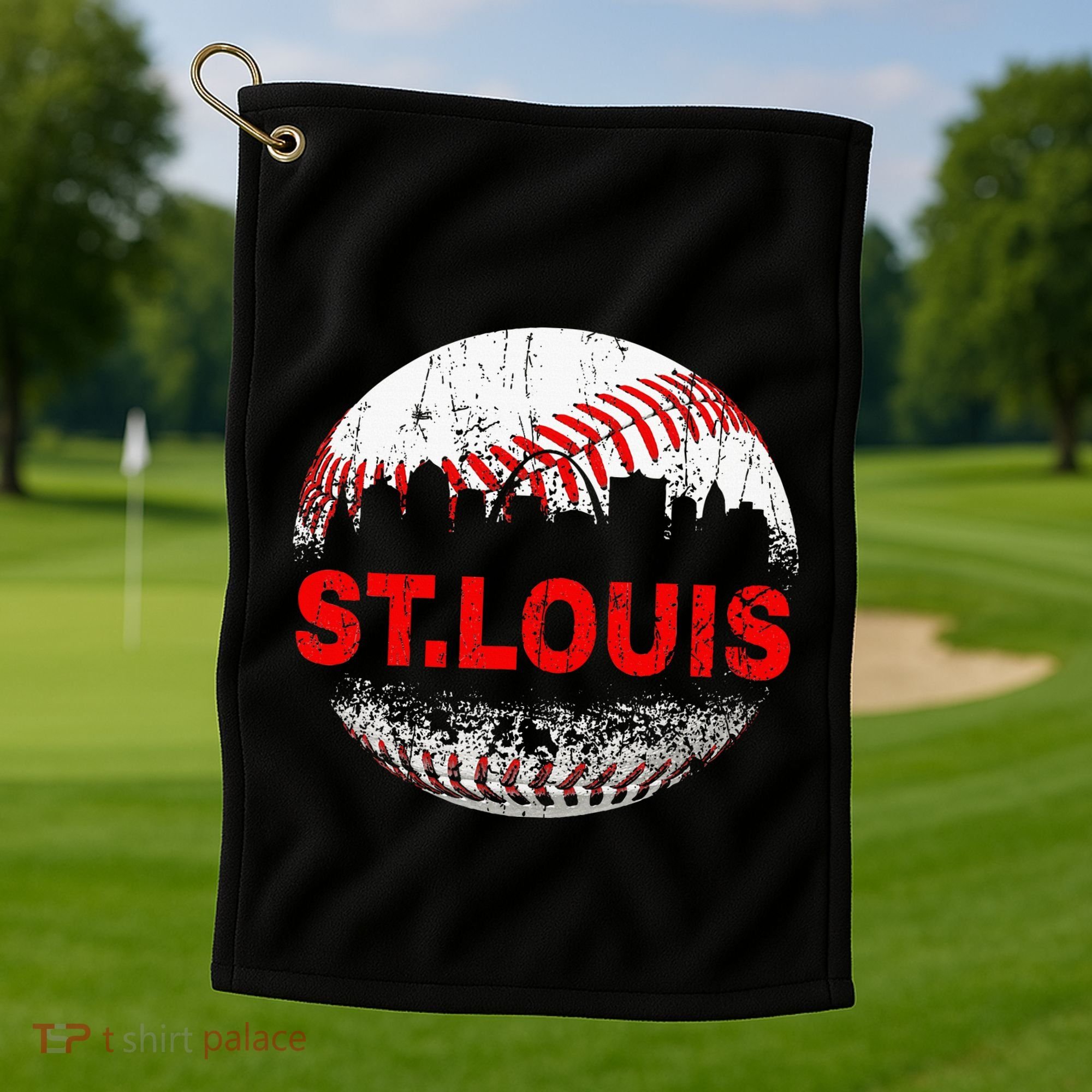 St. Louis Souvenir Baseball City Downtown I Love St. Louis Golf Towel