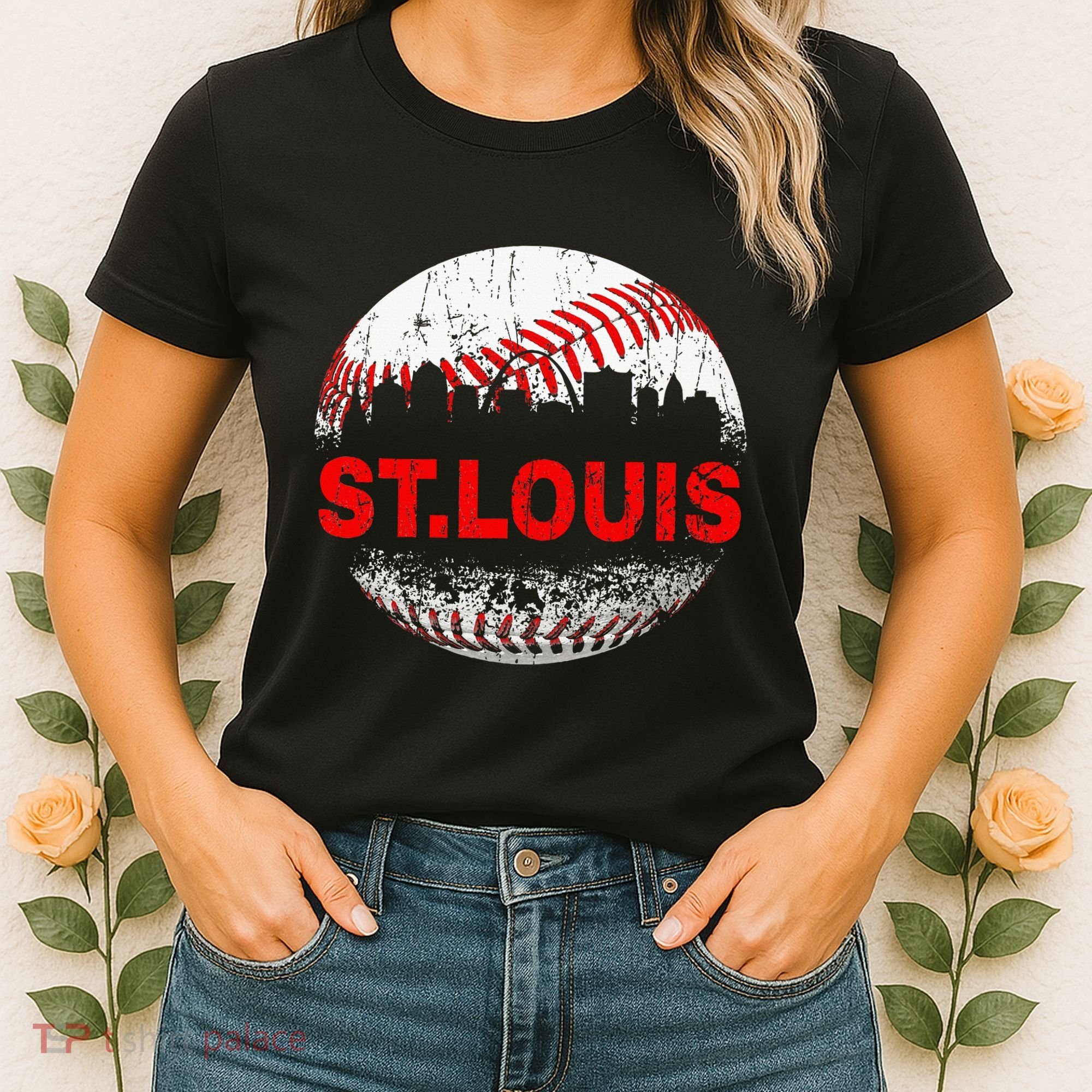 St. Louis Souvenir Baseball City Downtown I Love St. Louis Women's T-Shirt