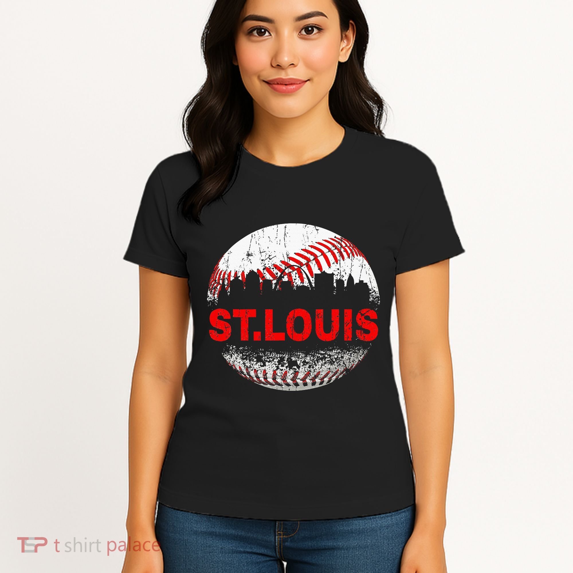 St. Louis Souvenir Baseball City Downtown I Love St. Louis Women's T-Shirt