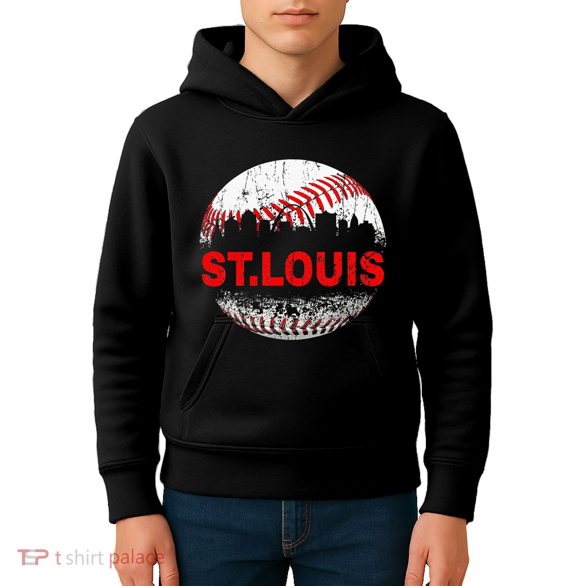 St. Louis Souvenir Baseball City Downtown I Love St. Louis Kids Hoodie