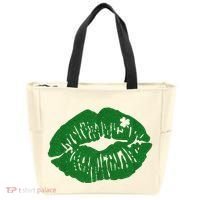 Shamrock Lip St Patricks Day Tote Bag thumb 0