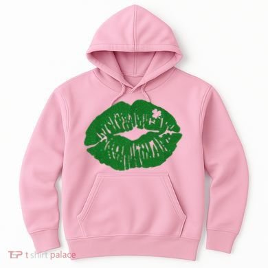 Shamrock Lip St Patricks Day Hoodie