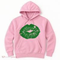 Shamrock Lip St Patricks Day Hoodie thumb 0