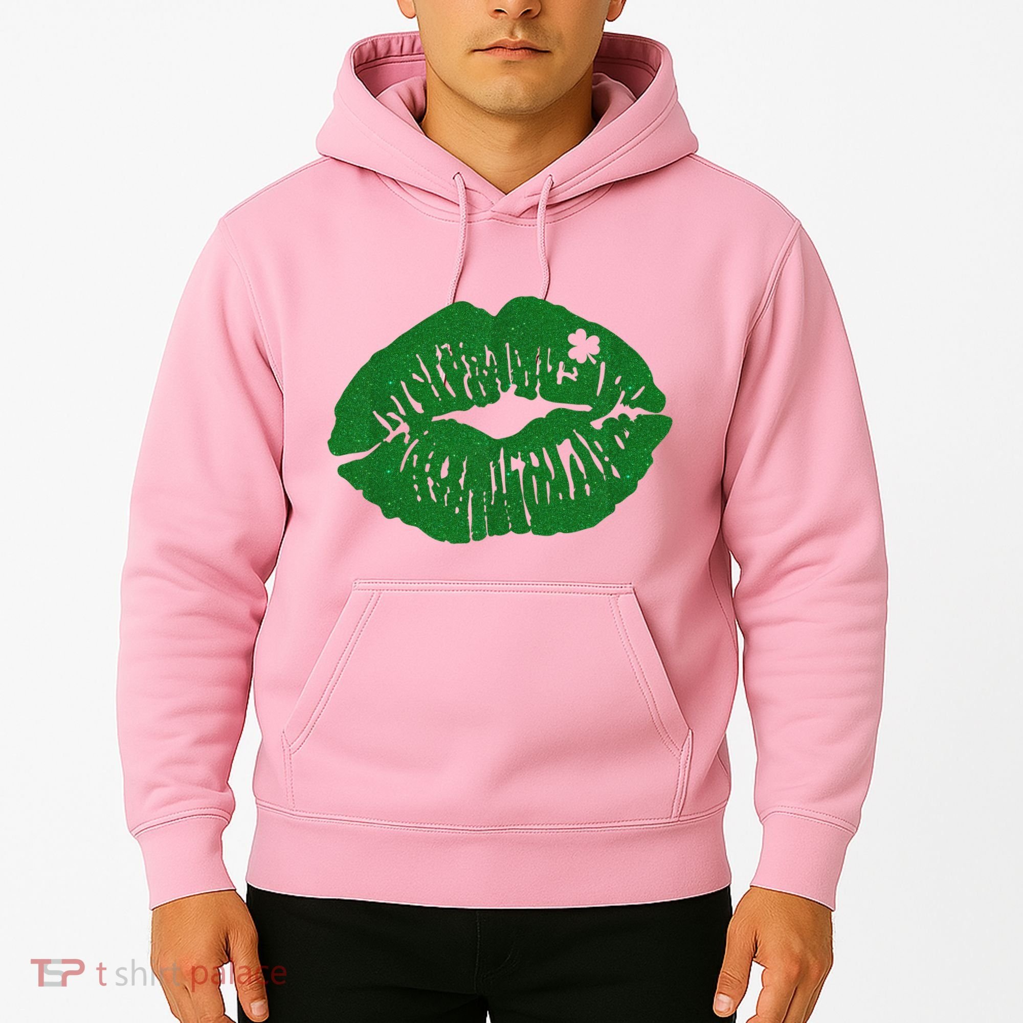 Shamrock Lip St Patricks Day Hoodie