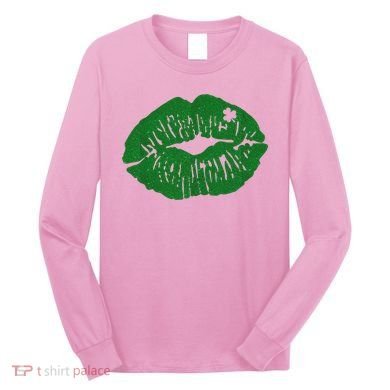 Shamrock Lip St Patricks Day Long Sleeve Shirt