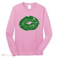 Shamrock Lip St Patricks Day Long Sleeve Shirt thumb 0