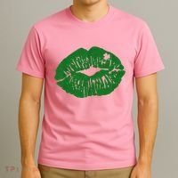 Shamrock Lip St Patricks Day T-Shirt thumb 3