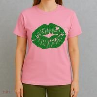 Shamrock Lip St Patricks Day T-Shirt thumb 4