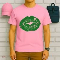 Shamrock Lip St Patricks Day T-Shirt thumb 6
