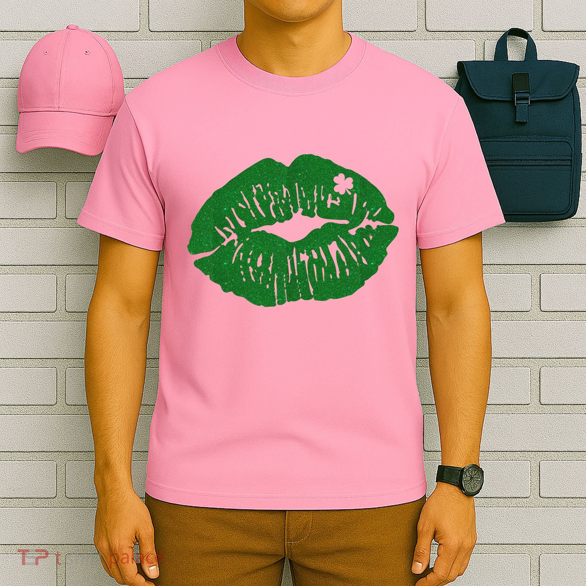 Shamrock Lip St Patricks Day T-Shirt