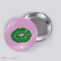 Shamrock Lip St Patricks Day Button thumb 0