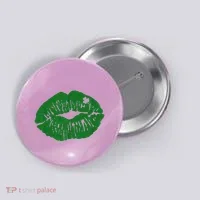Shamrock Lip St Patricks Day Button thumb 0