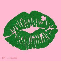 Shamrock Lip St Patricks Day Button thumb 1