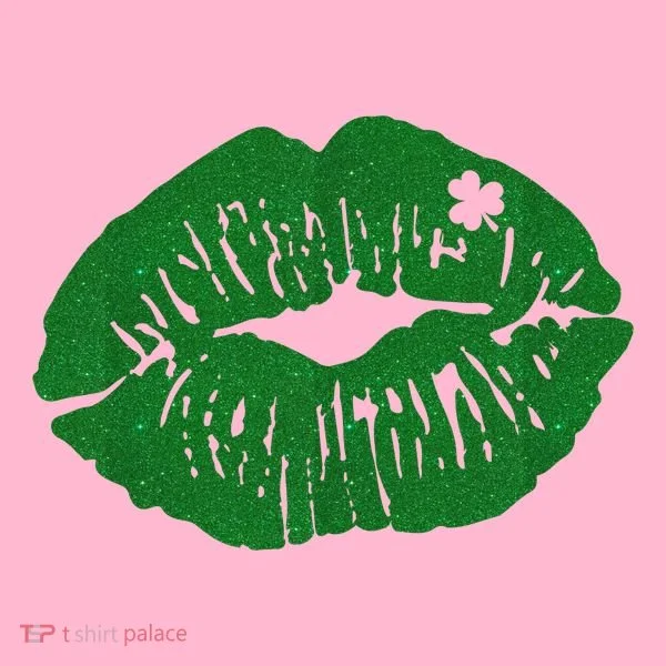 Shamrock Lip St Patricks Day Button