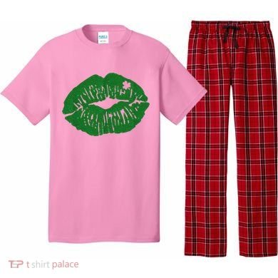 Shamrock Lip St Patricks Day Pajama Set