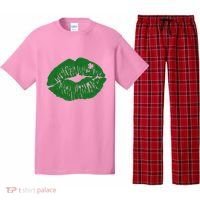 Shamrock Lip St Patricks Day Pajama Set thumb 0