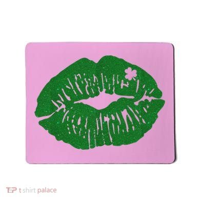 Shamrock Lip St Patricks Day Mousepad