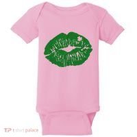 Shamrock Lip St Patricks Day Baby Bodysuit thumb 0