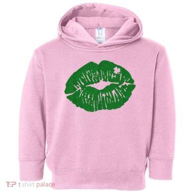 Shamrock Lip St Patricks Day Toddler Hoodie