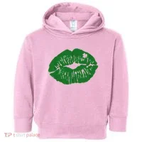 Shamrock Lip St Patricks Day Toddler Hoodie thumb 0
