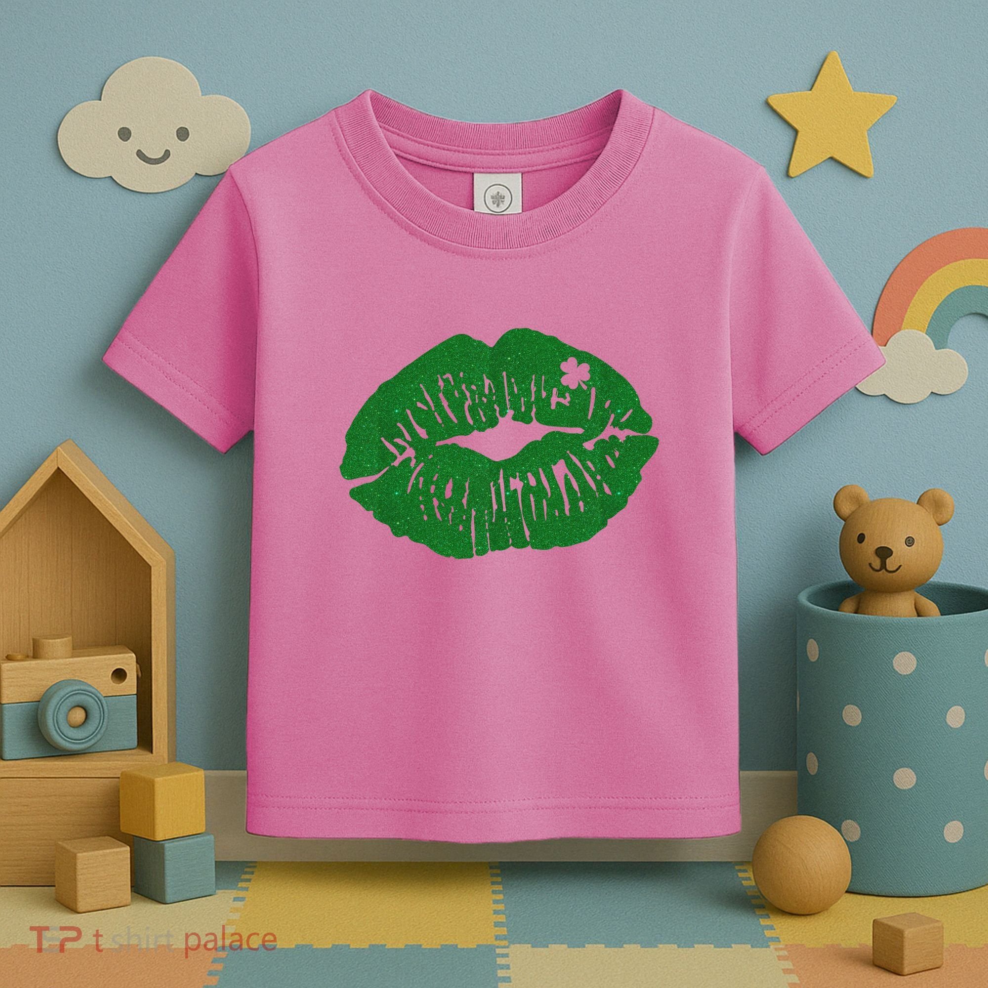 Shamrock Lip St Patricks Day Toddler T-Shirt