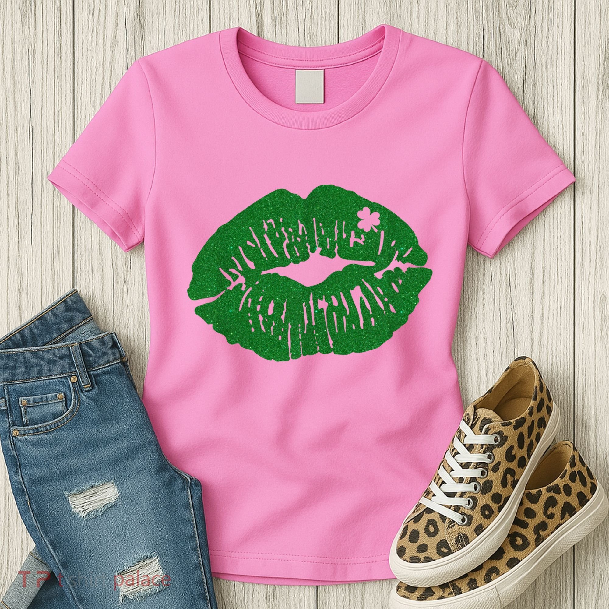 Shamrock Lip St Patricks Day Women's T-Shirt