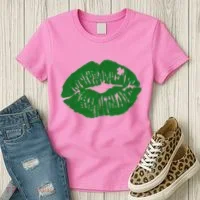 Shamrock Lip St Patricks Day Women's T-Shirt thumb 3