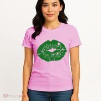 Shamrock Lip St Patricks Day Women's T-Shirt thumb 4