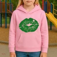 Shamrock Lip St Patricks Day Kids Hoodie thumb 3