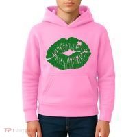 Shamrock Lip St Patricks Day Kids Hoodie thumb 4