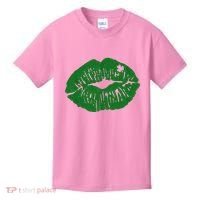 Shamrock Lip St Patricks Day Kids T-Shirt thumb 0