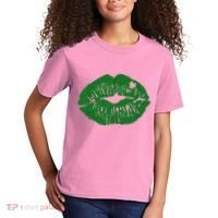 Shamrock Lip St Patricks Day Kids T-Shirt thumb 2