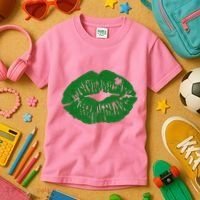 Shamrock Lip St Patricks Day Kids T-Shirt thumb 3