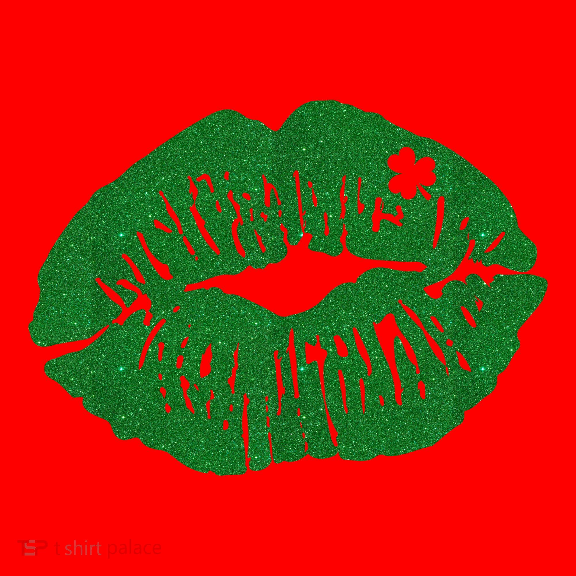 Shamrock Lip St Patricks Day Santa Hat