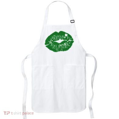 Shamrock Lip St Patricks Day Apron