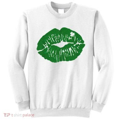 Shamrock Lip St Patricks Day Sweatshirt