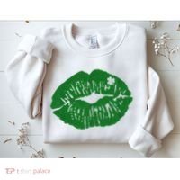 Shamrock Lip St Patricks Day Sweatshirt thumb 2