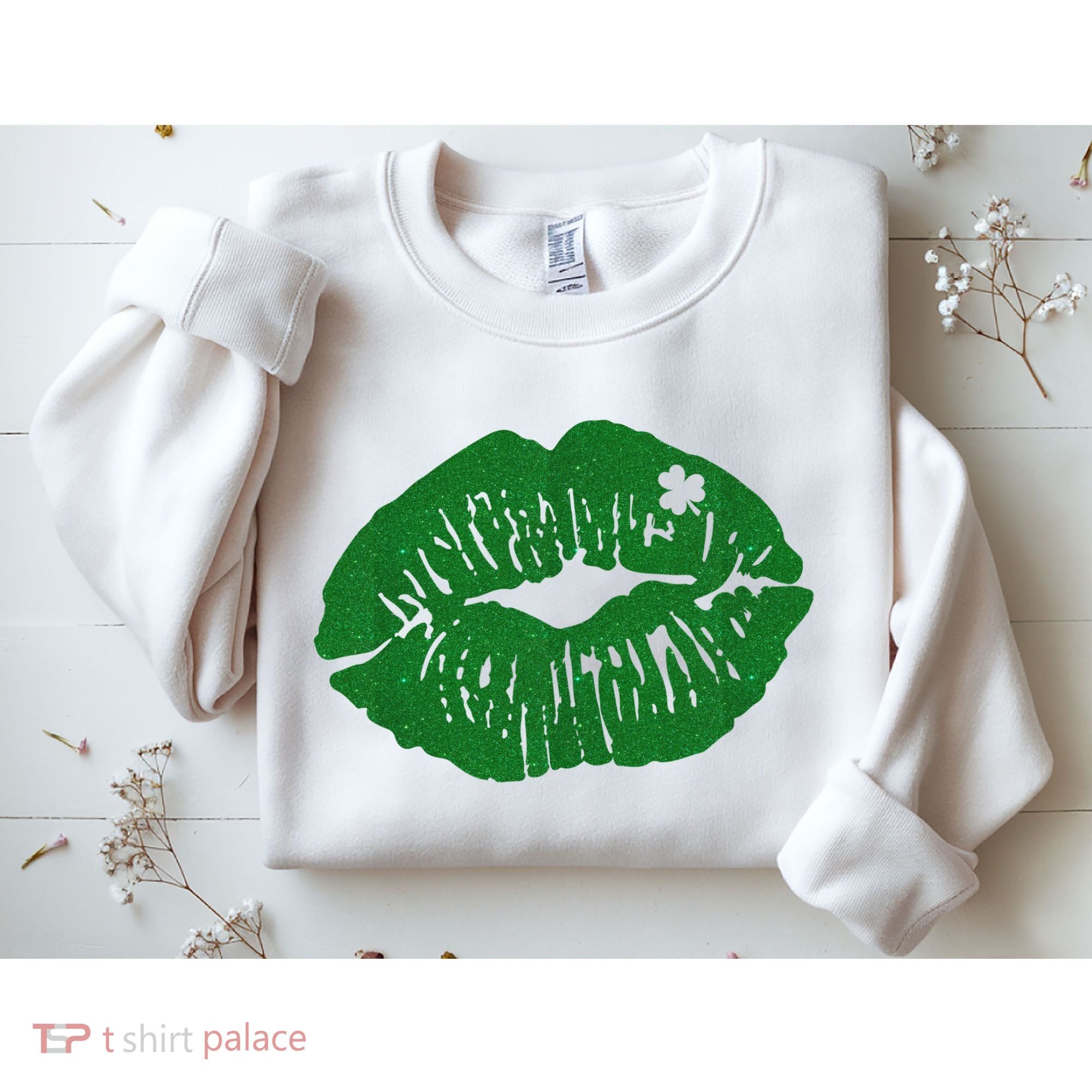 Shamrock Lip St Patricks Day Sweatshirt