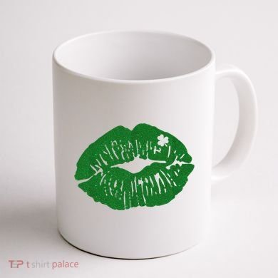 Shamrock Lip St Patricks Day Coffee Mug back