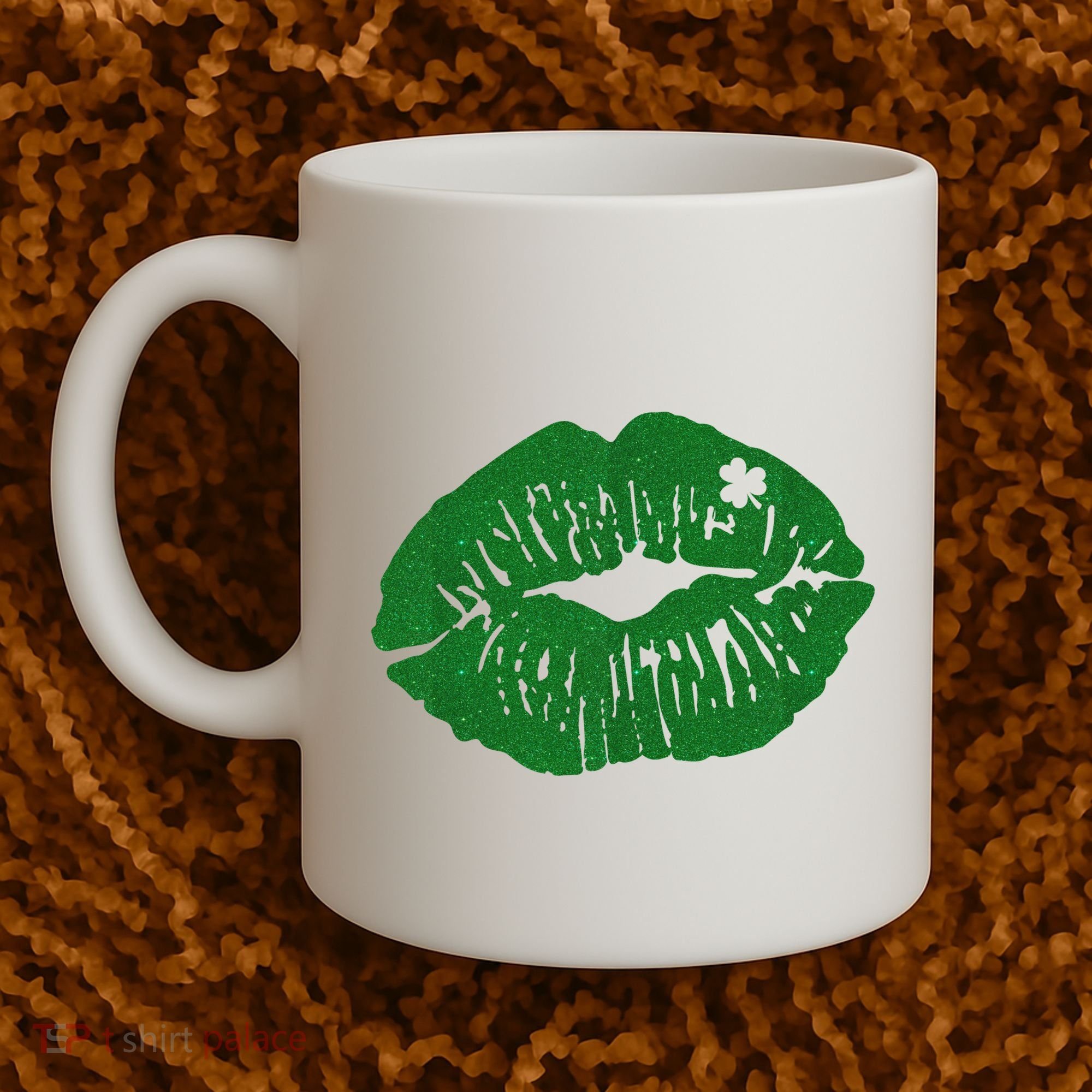 Shamrock Lip St Patricks Day Coffee Mug