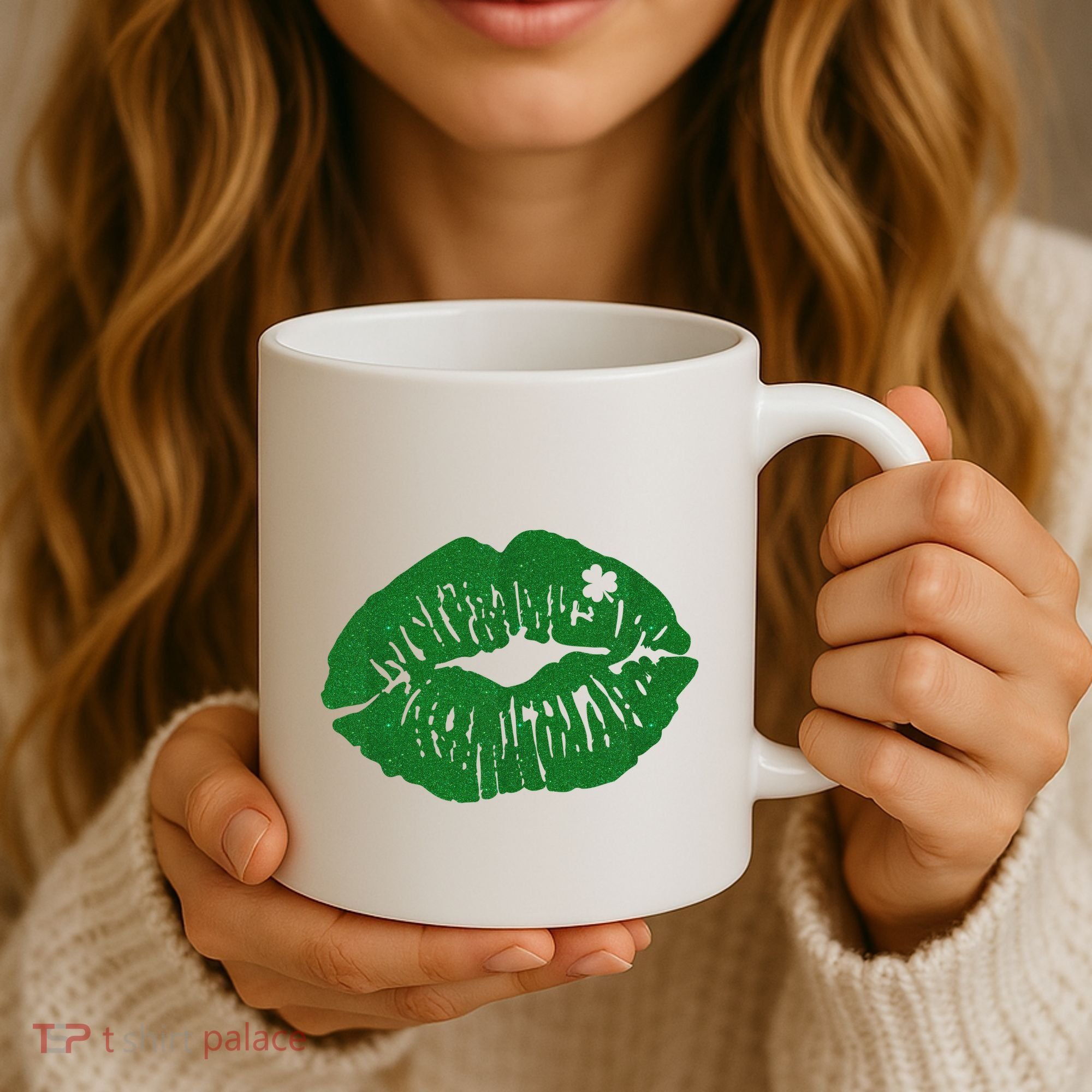 Shamrock Lip St Patricks Day Coffee Mug